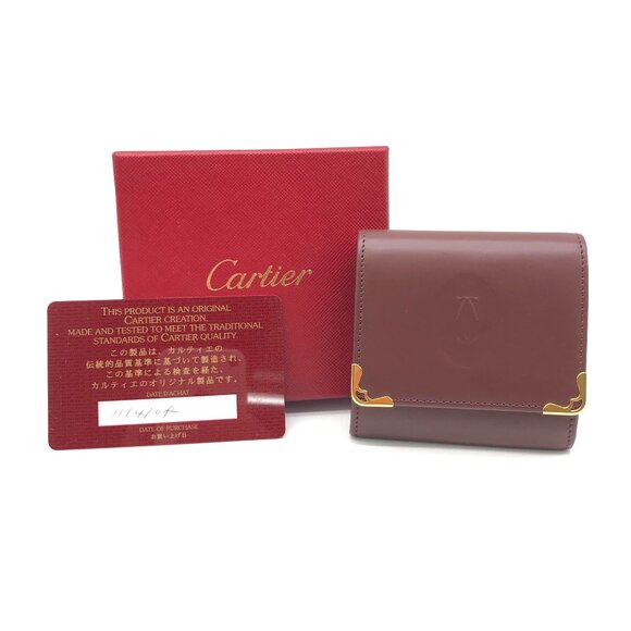 Cartier Handbags - Cartier Burgundy Coin Wallet